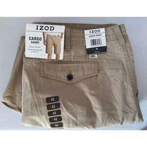 🆕️ IZOD Men's 42w Cargo Shorts Khaki